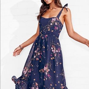 [Never Worn] Cupshe 	Hermine Smocking Ruching Chiffon A-shape Dress - Size XL